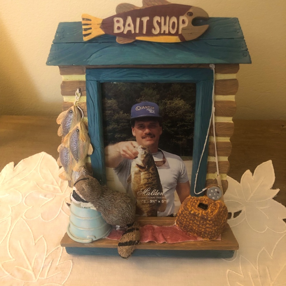 Hand Painted Fishing Themed Picture Frame